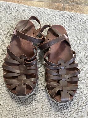Teva Brown Strappy Leather Sandals